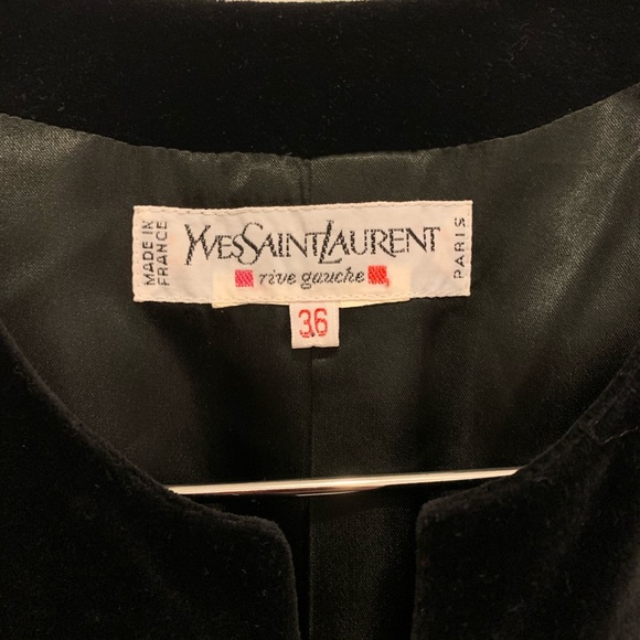 Vintage YSL Rive Gauche velvet jacket size 36 - Picture 3 of 5